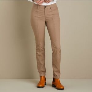 Duluth Trading Company Workday Warrior Chino Slim Leg Pants Tan Women's Sz 10x31